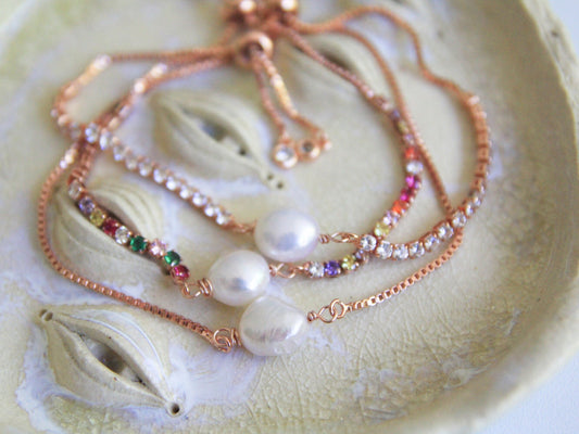 Rose Gold Pearl Bracelet