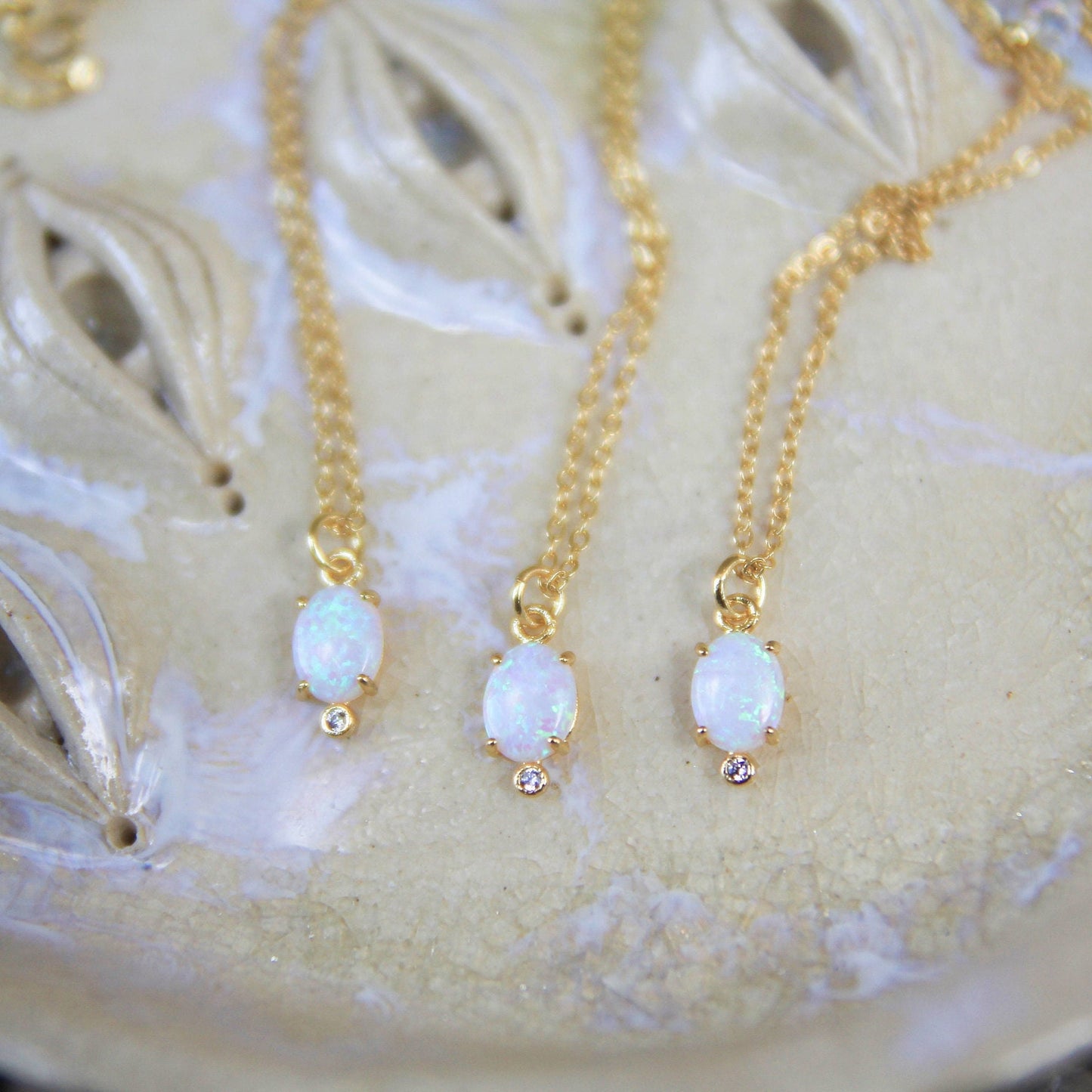 Gold Opal Necklace