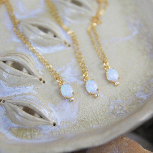 Gold Opal Necklace