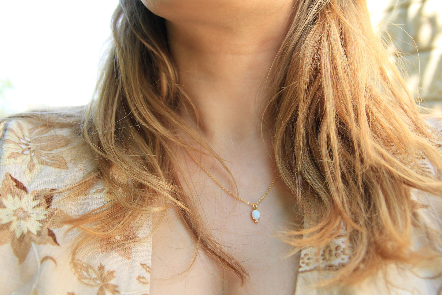 Gold Opal Necklace