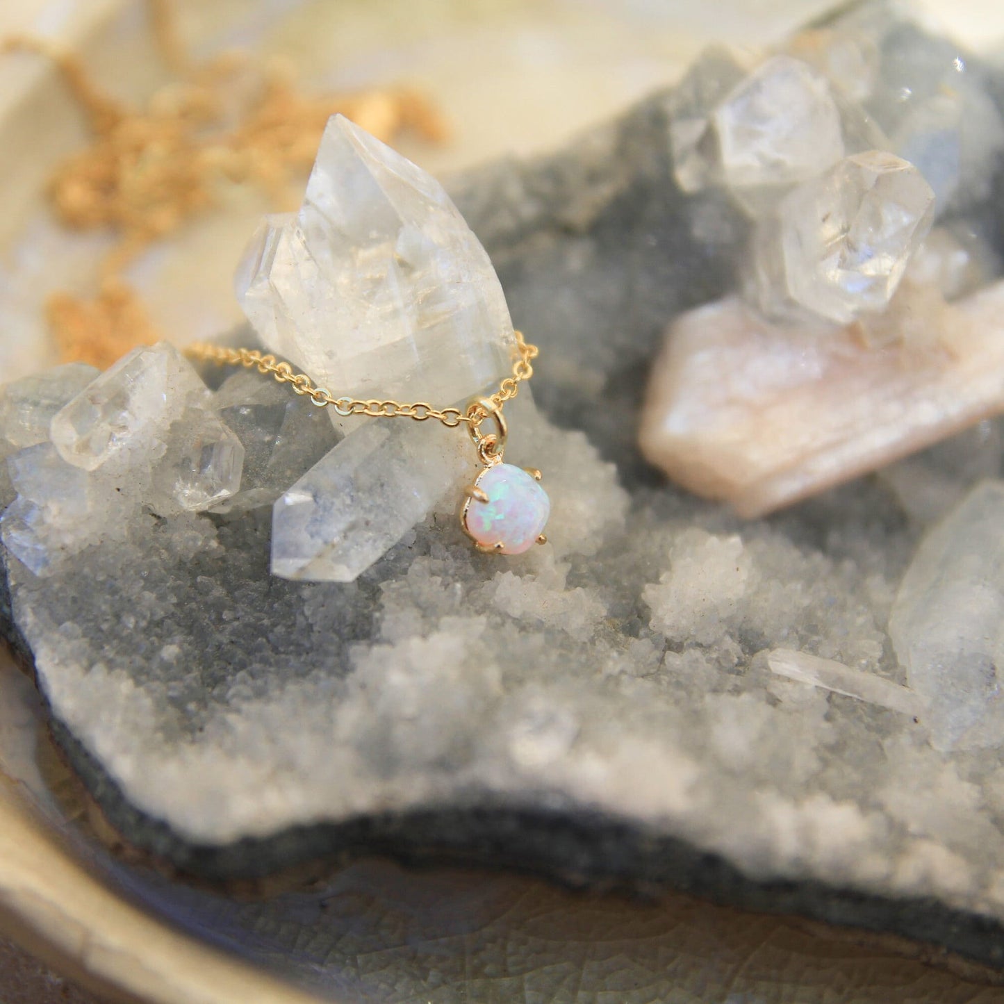 Dainty Opal Necklace