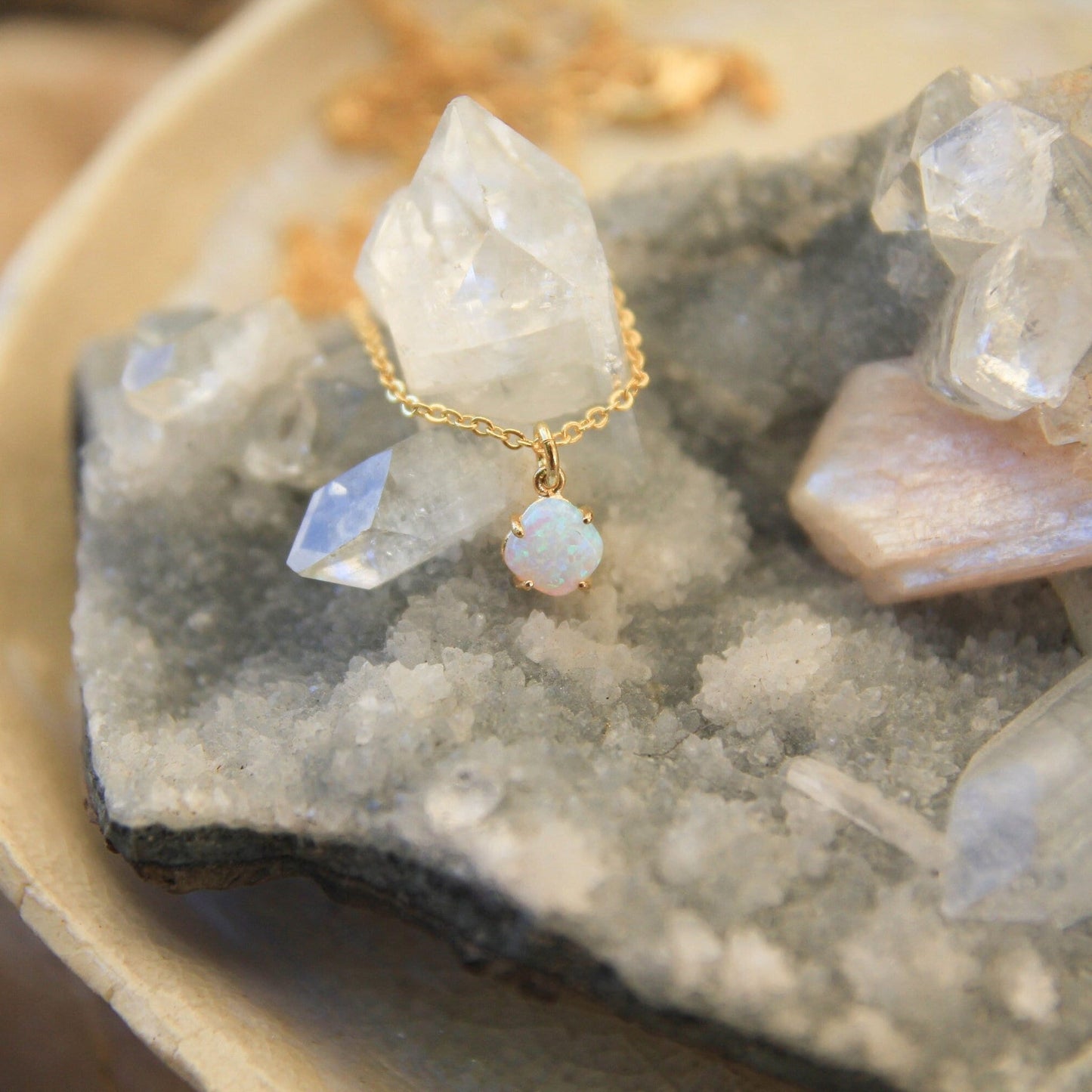 Dainty Opal Necklace