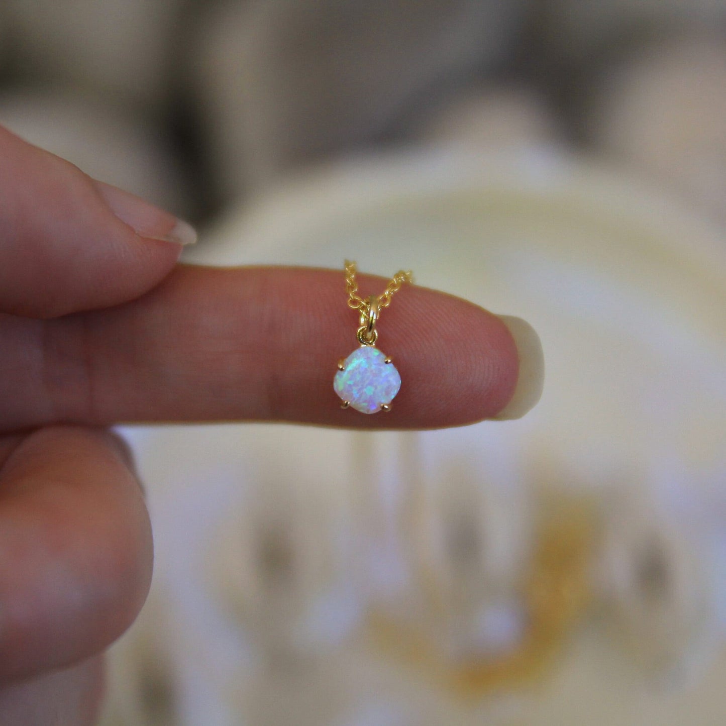 Dainty Opal Necklace