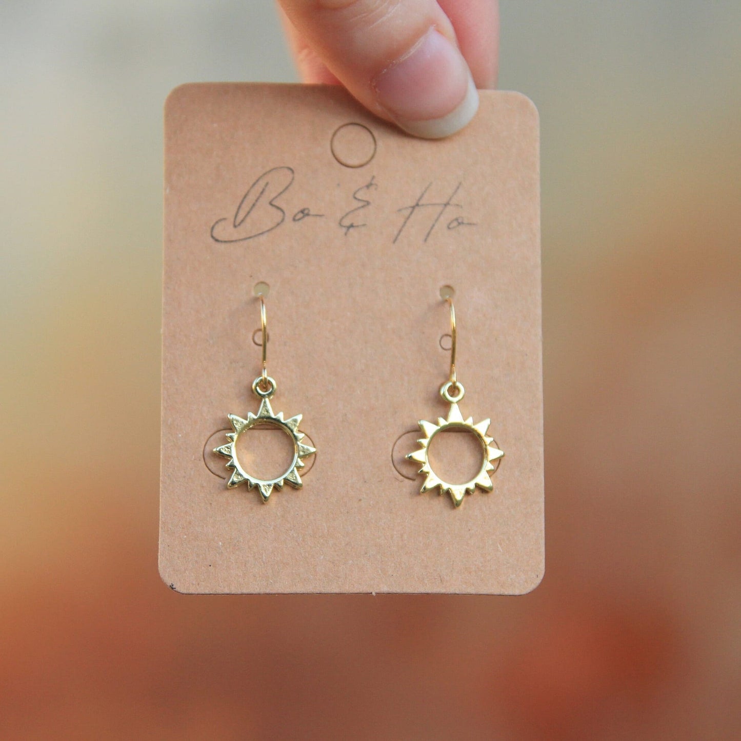 Minimalist Gold Sun Earrings