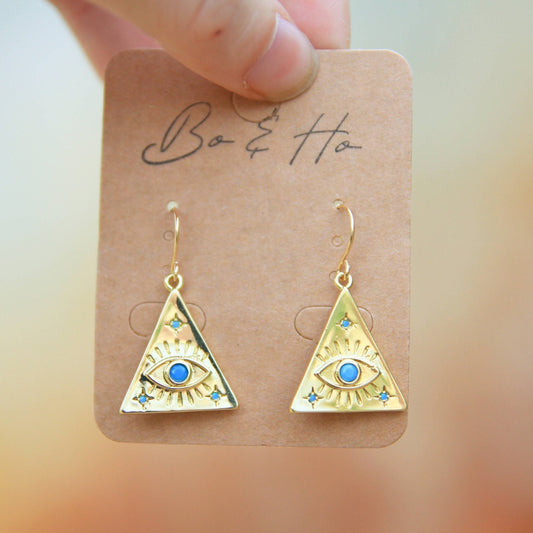 Triangle and Star Eye Earrings